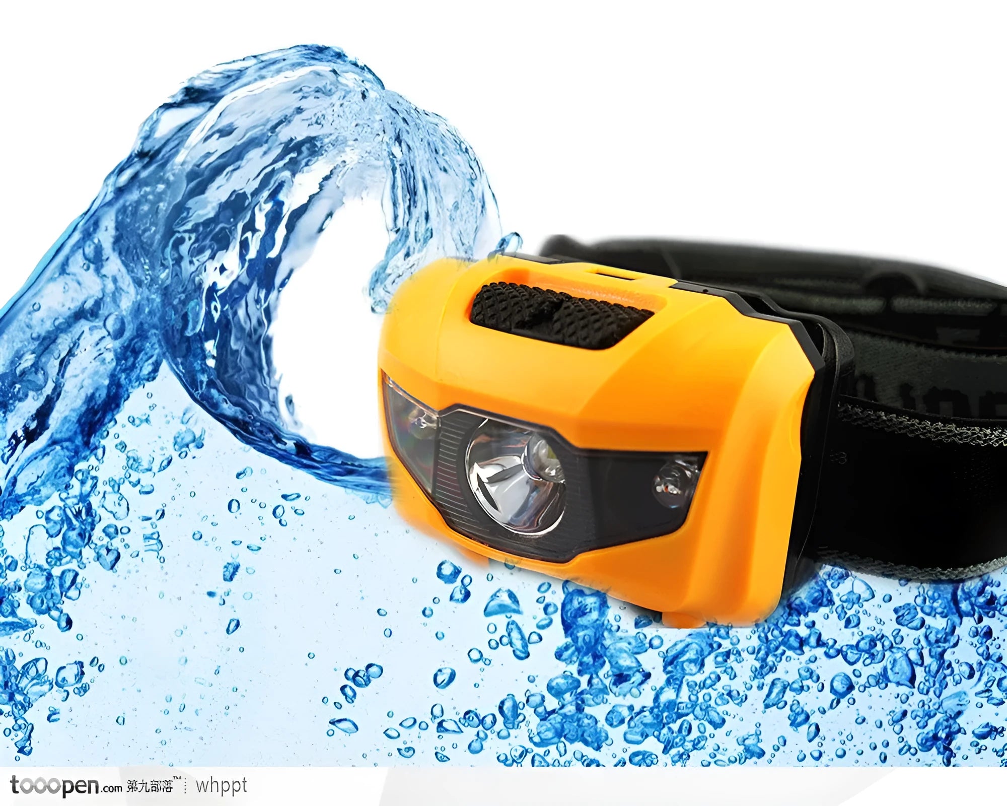 Cat eye 2 generation headlamp with 3W white LED and red LEDs, waterproof, 122 lumens, 70 metre beam, in black