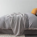 Small polyester fibre nap blanket 127x170cm in dark grey, khaki, or light grey
