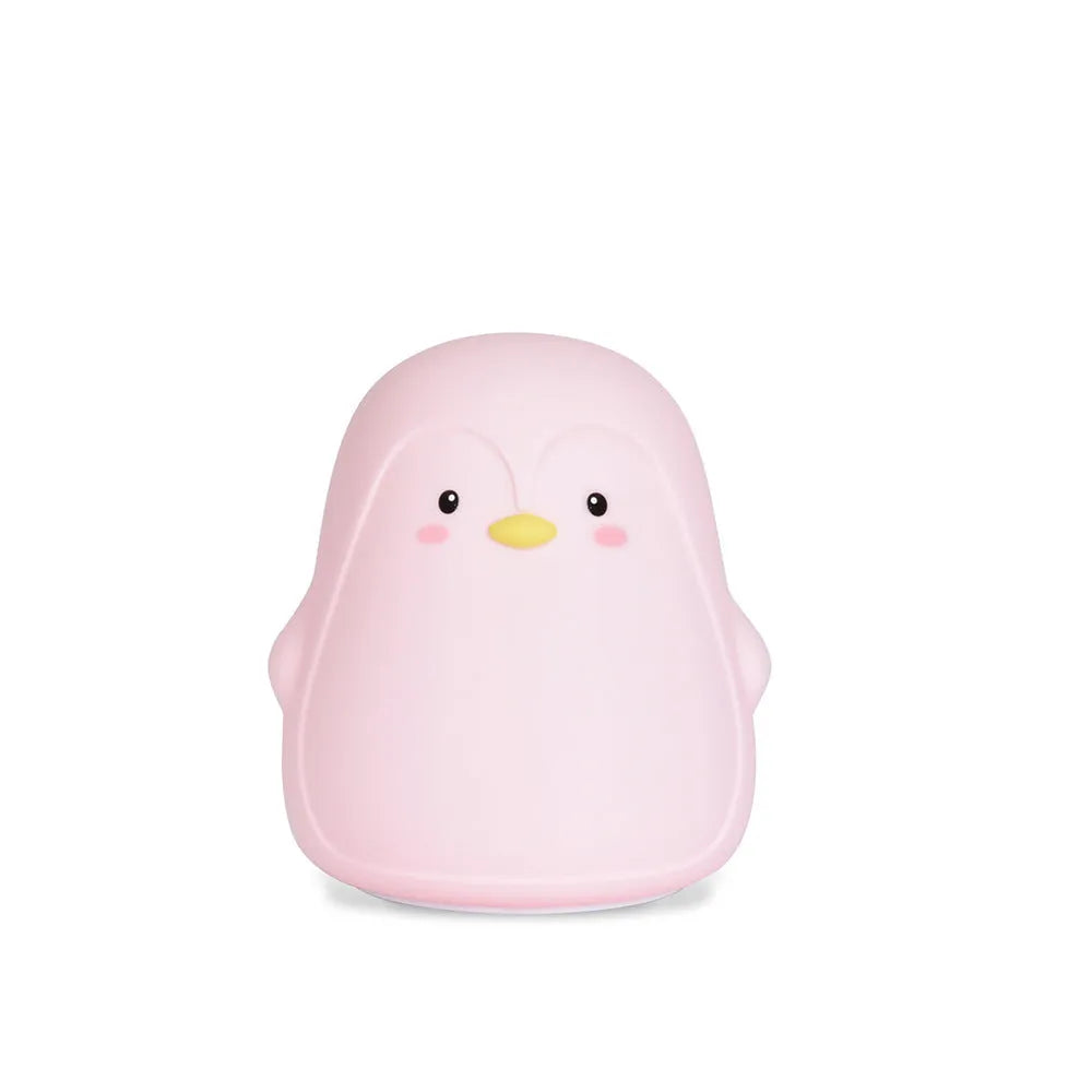 Penguin night light in white with silicone body and USB cable, 118x110x132mm