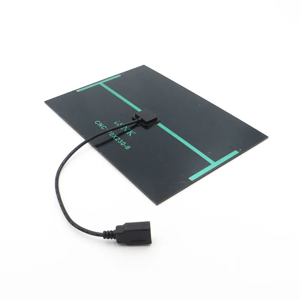 6V solar panel fan charger with USB output, epoxy construction, multiple power sizes
