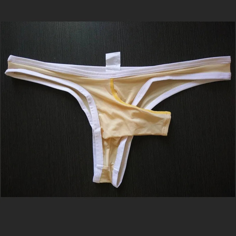 Men's Ice Silk nylon small briefs in multiple colours on a white background