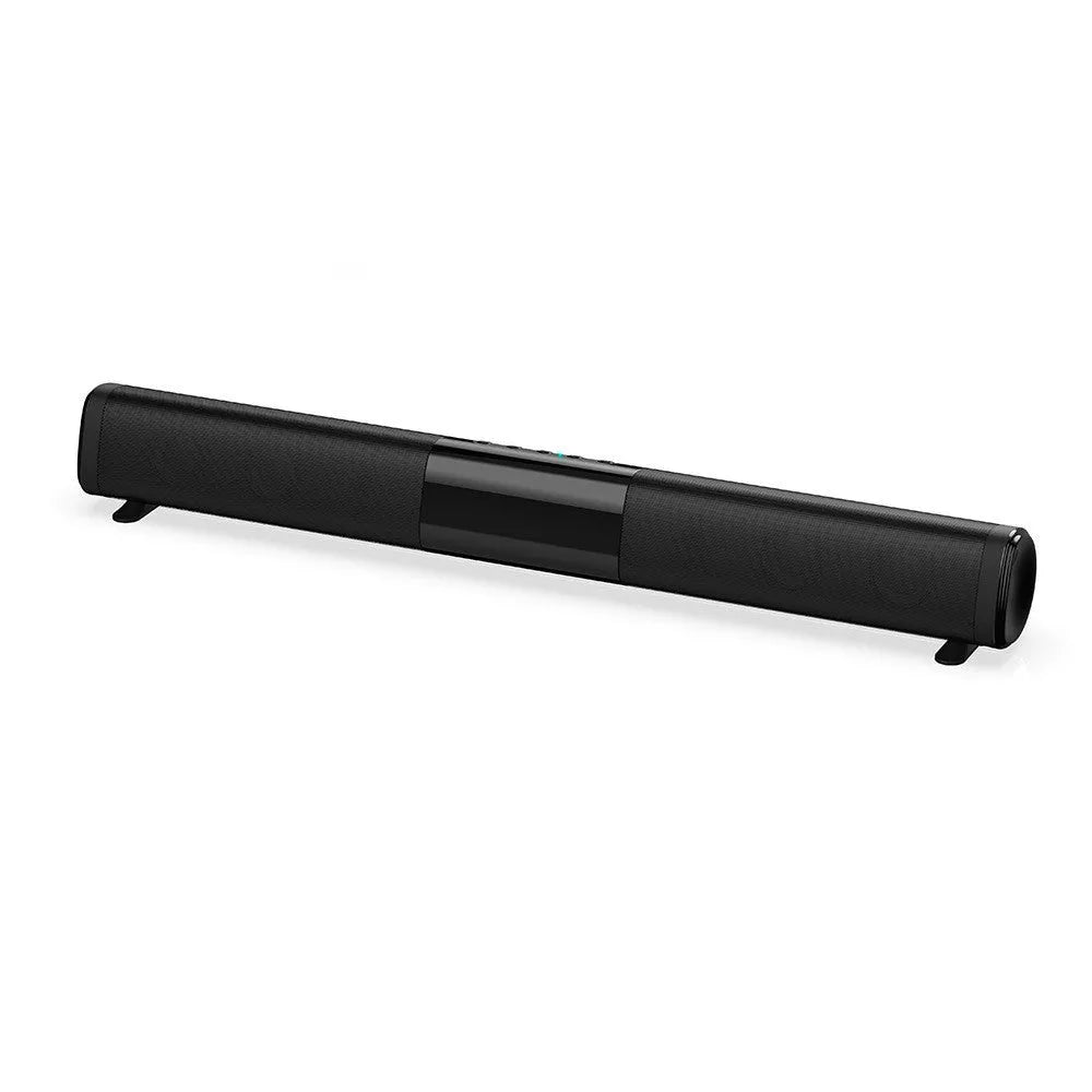 High-power Bluetooth sound bar speaker in black, 4*5W output, 2000mAh battery, compact 58.5cm length