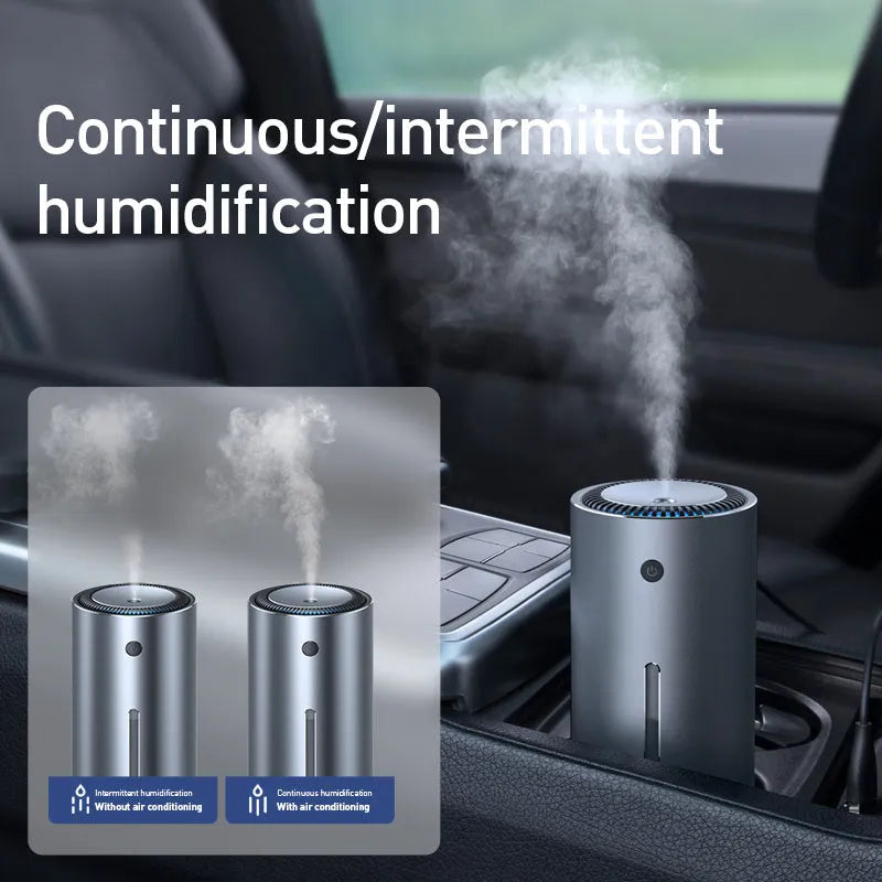 Black aluminium alloy car diffuser humidifier with air purification for vehicle and home use