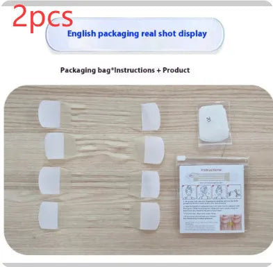 Skin-tone neck firming adhesive tape set with four lifting strips and twenty replacement patches