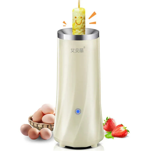 Compact beige white and green mini breakfast machine for small kitchen spaces