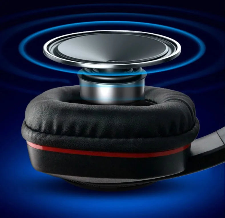 Black wired gaming headset with 6.3mm plug and 40mm speakers for PC computer gaming