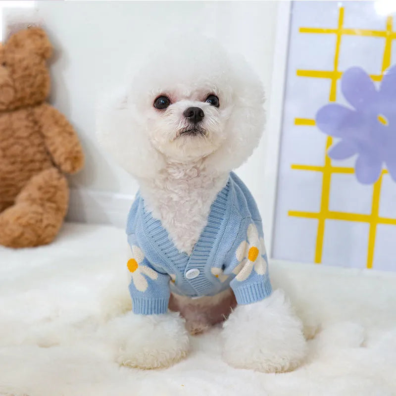 Small dog wearing pink checkerboard polyester autumn winter pet coat