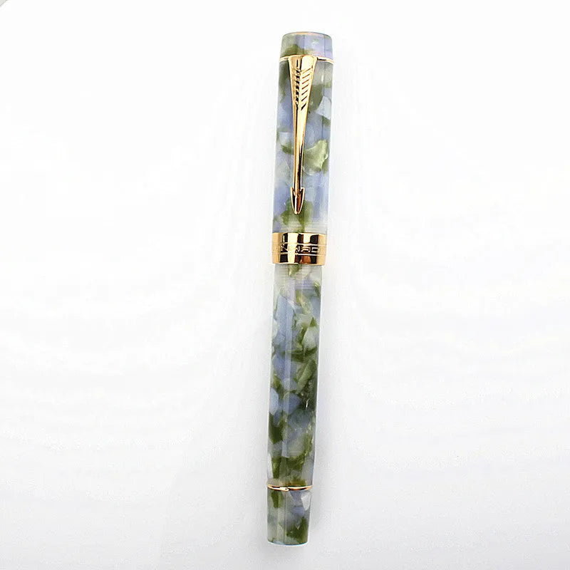 Deep bath green metal ballpoint pen shown with a choice of fine, medium, and art tip options.