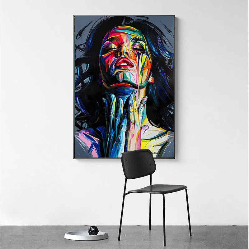 Smokey Girl black personal portrait computer inkjet painting on non-woven material