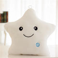 Luminous colourful five-pointed star plush pillow 40cm wide 35cm high with soft glow effect