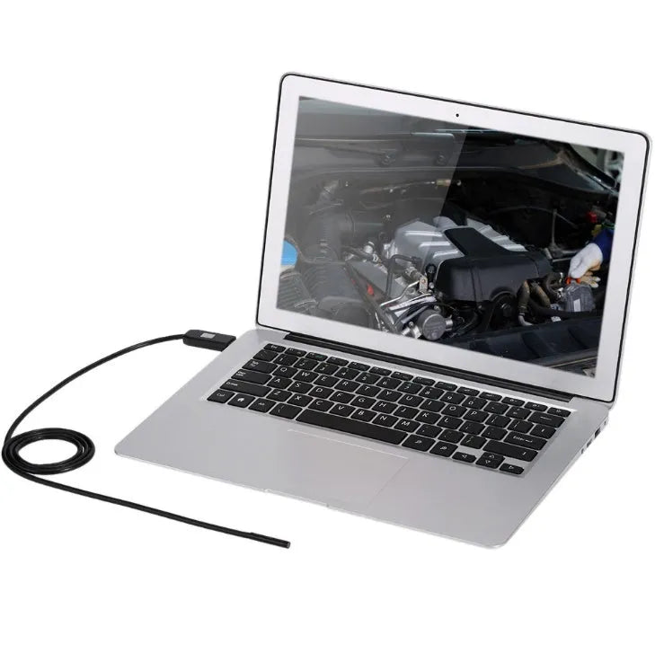 OWSOO USB endoscope camera with 7mm lens, 5 metre cable, hook, magnet, and side mirror accessories