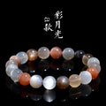 Natural colourful moonlight bracelet with 8mm moonstone beads on wrist
