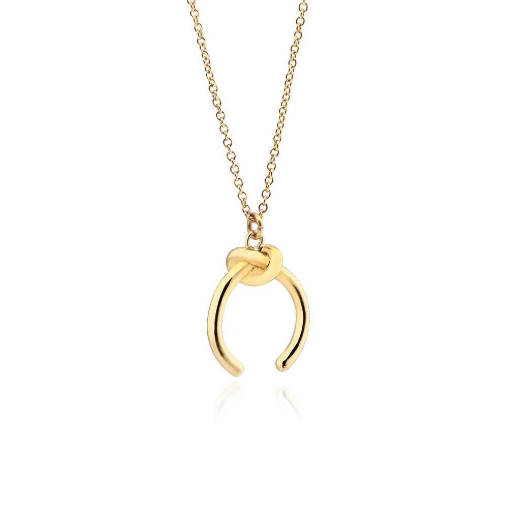 Vintage geometric pendant necklace with adjustable chain in gold or silver electroplated finish