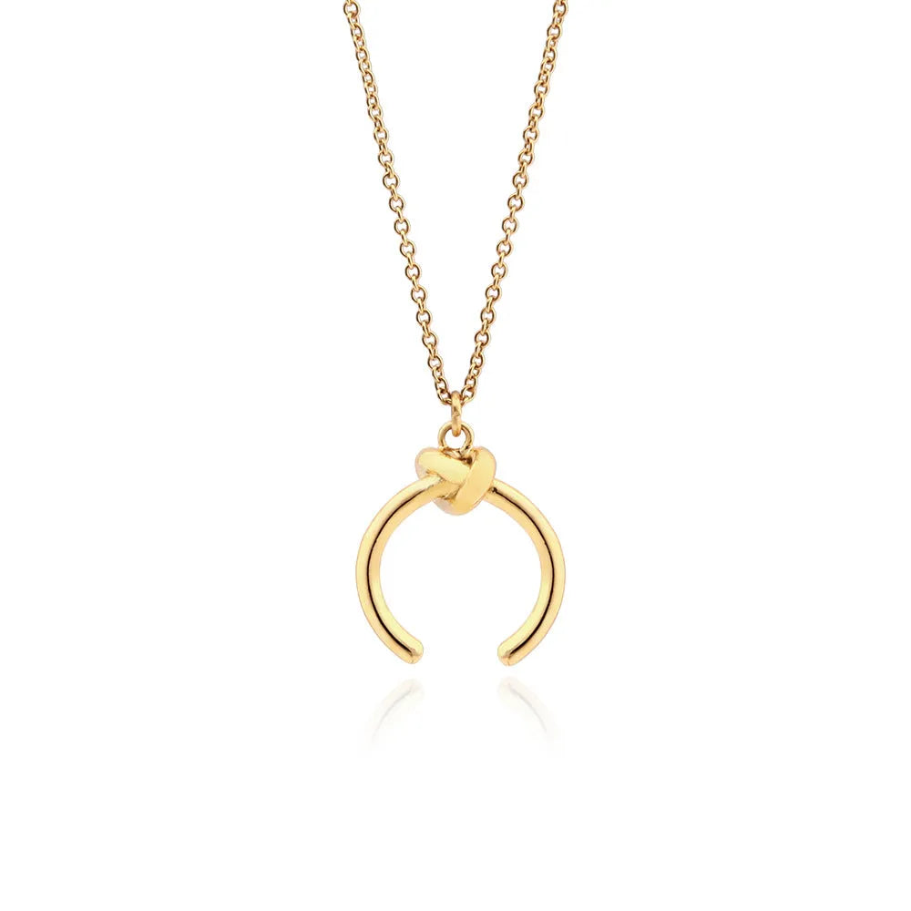 Vintage geometric pendant necklace with adjustable chain in gold or silver electroplated finish