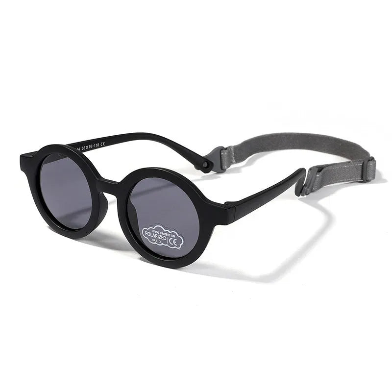 Children's silicone sunglasses for 0-3 years with round frame and UV400 polarised lenses