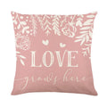 Red and white heart and plaid pattern printed on a 45cm square pillow cover for Valentine's Day.