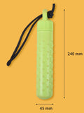 Two floating dog pool toys in red and green, TPR material with rope, 240x45mm, floating on water