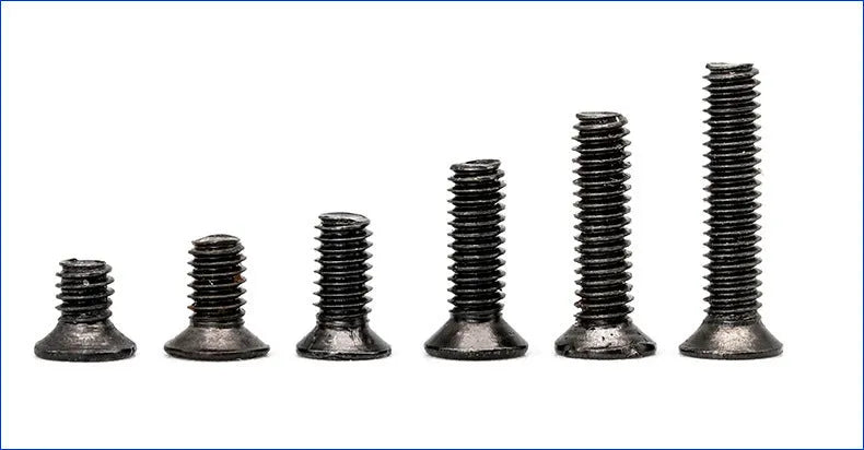 Countersunk machine screw set 1.4mm x 16mm carbon steel black plating 450 PCS box