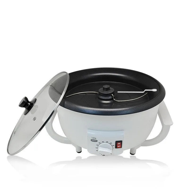 White coffee bean roasting machine with 750g capacity and 225mm pot diameter