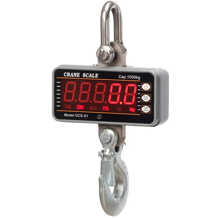 Orange electronic crane scale with digital display for industrial weighing up to 500kg