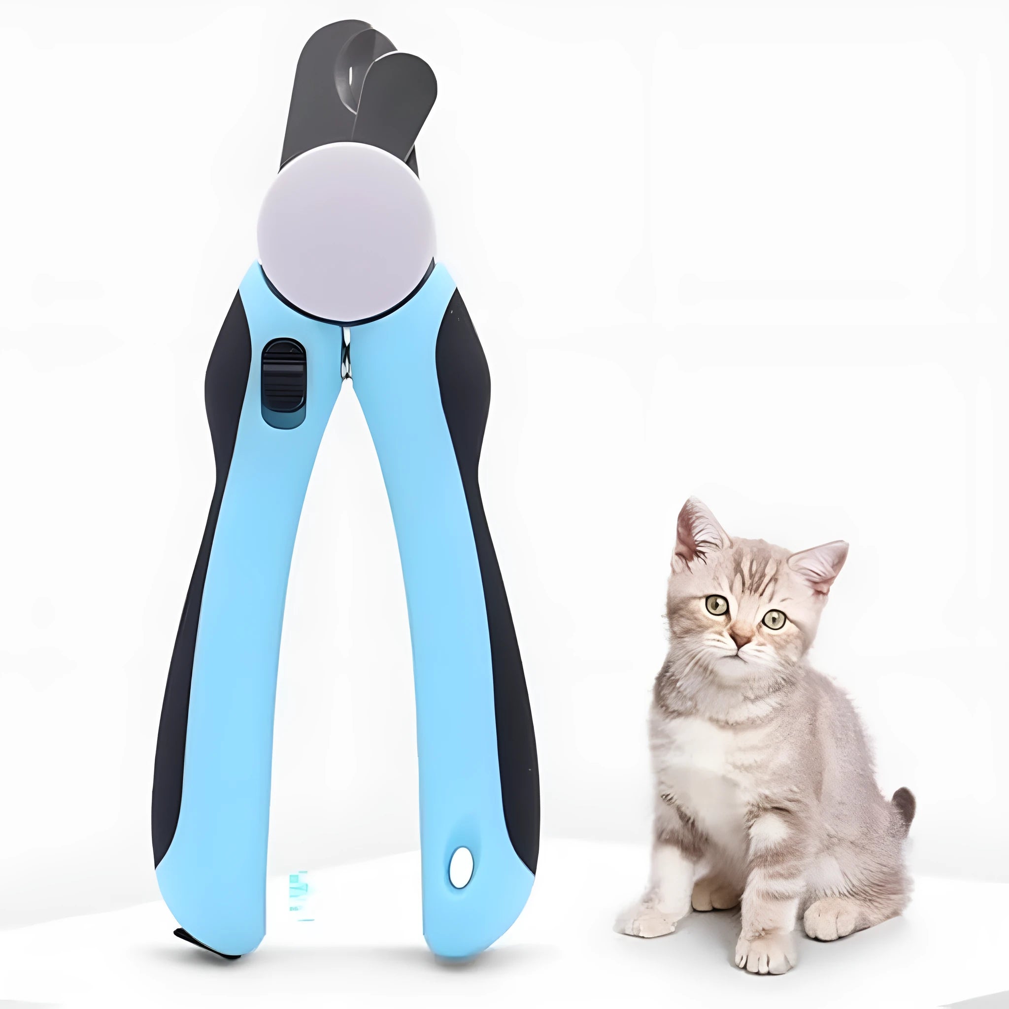 Blue heavy duty dog nail clippers with safety guard for large breeds and thick nails