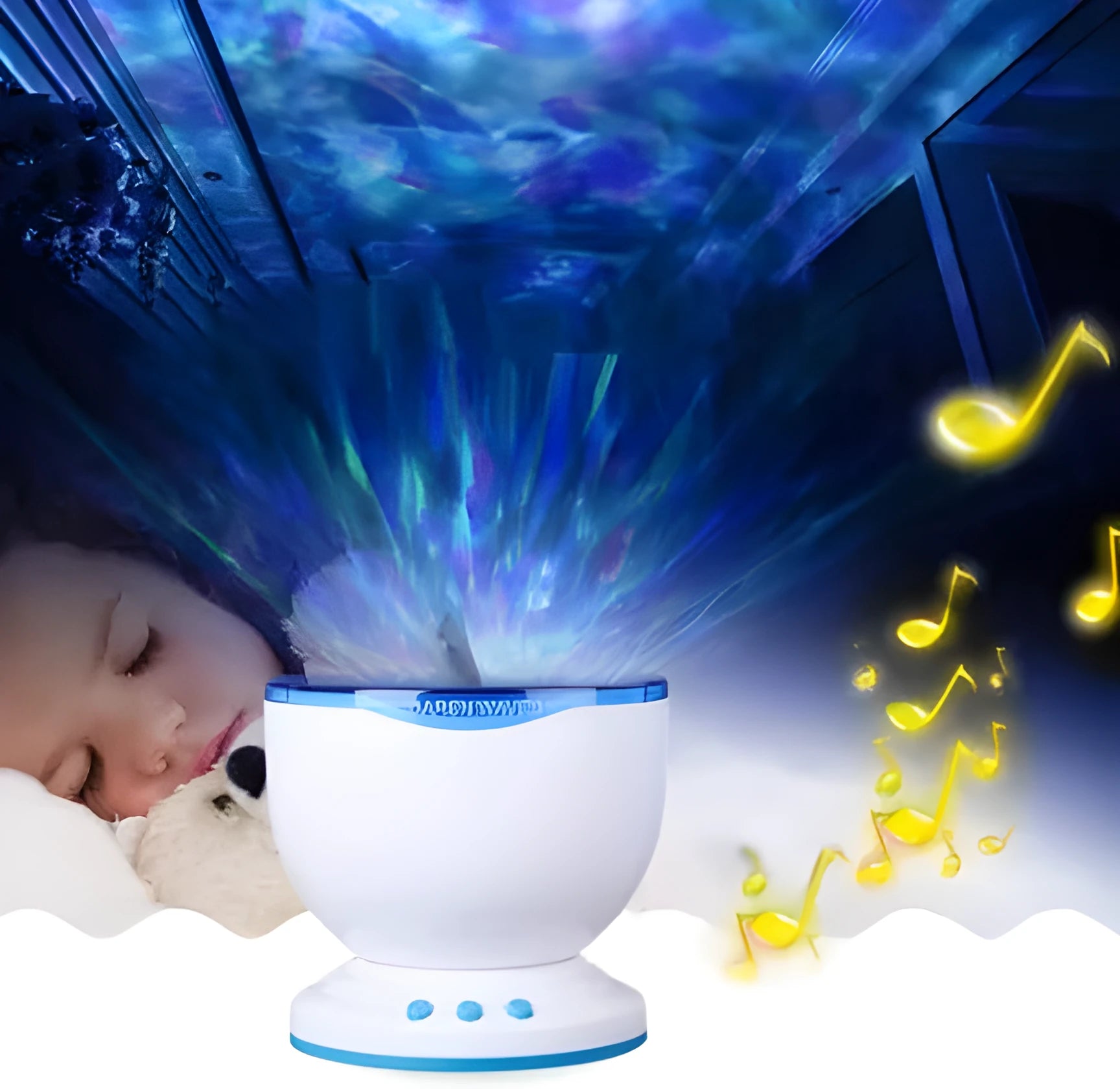 Blue ocean projection lamp with DLP trapezoidal correction for children's rooms