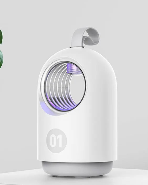 White photocatalyst mosquito killer lamp with silicone handle, USB powered, 368nm UV light