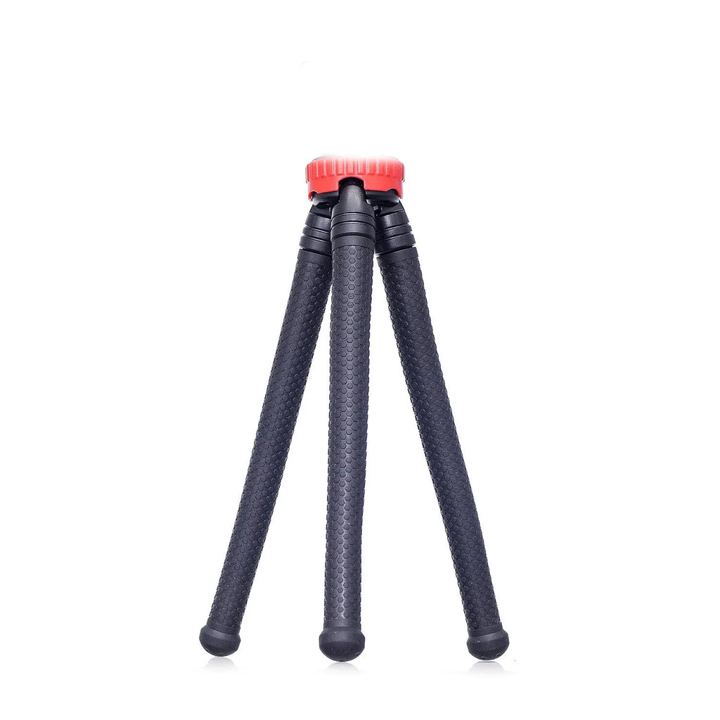 Black octopus tripod with flexible rubber legs and spherical gimbal, 30cm tall