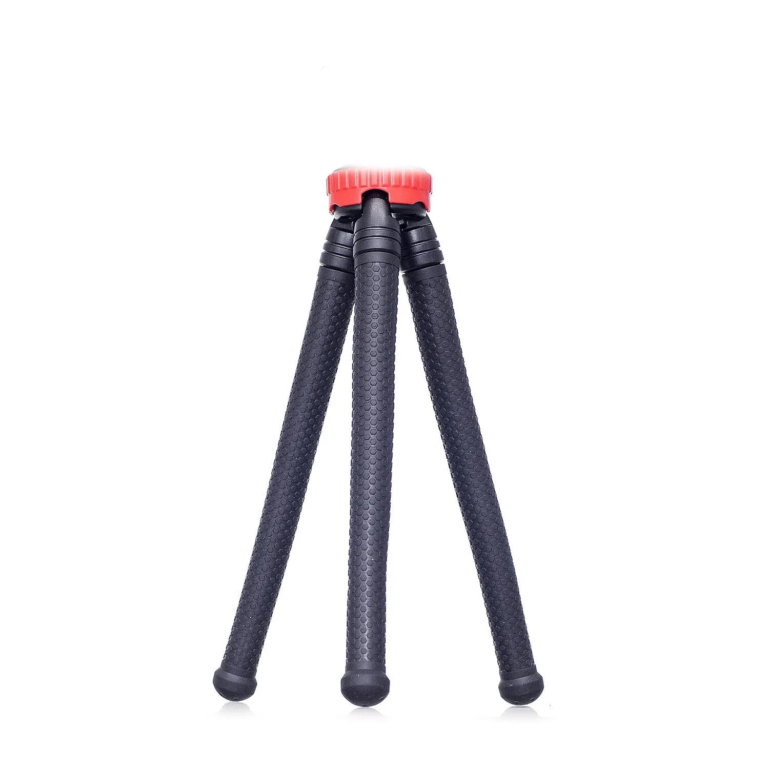 Black octopus tripod with flexible rubber legs and spherical gimbal, 30cm tall