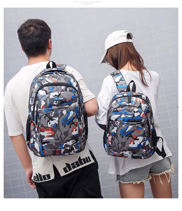 Lightweight Oxford fabric backpack for teenagers with padded straps and side pockets