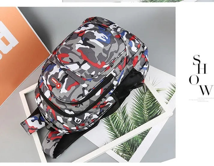 Lightweight Oxford fabric backpack for teenagers with padded straps and side pockets