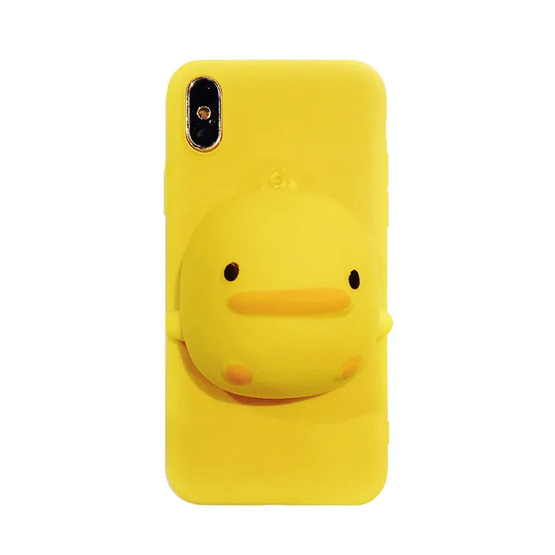Yellow stereo squeeze TPU phone case for Samsung Galaxy showing flexible protective cover
