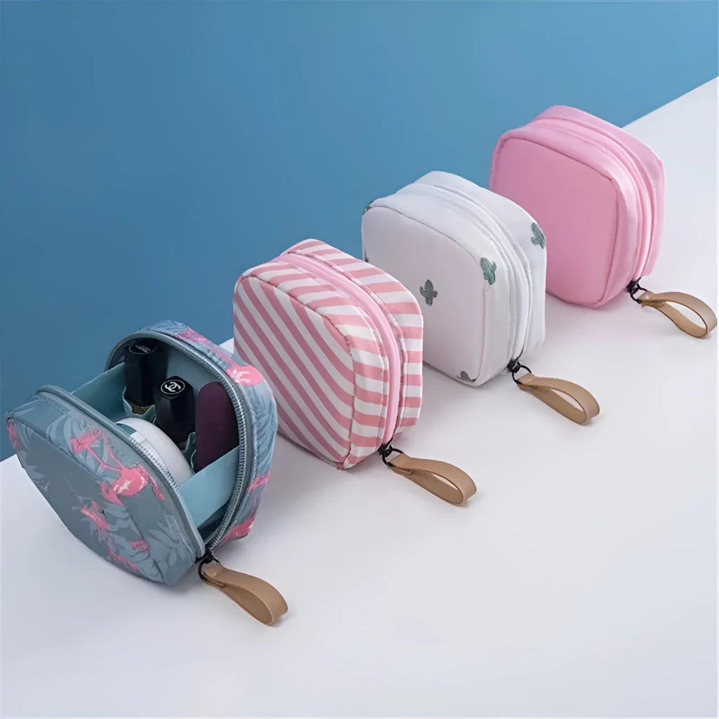 Cloth makeup storage cube organiser in blue pink white or white pink colour options