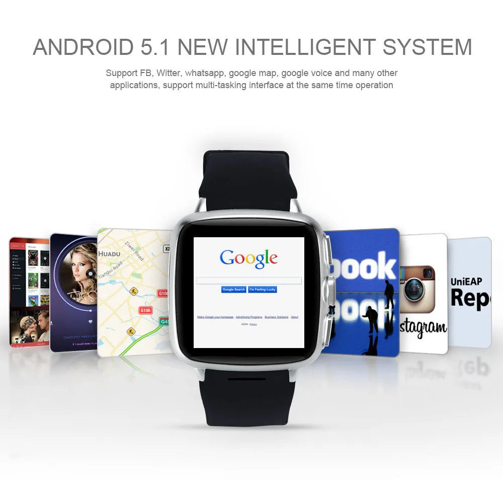 Black and white smart watch with 1.54 inch touchscreen display on a wrist.