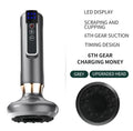 Green electric vacuum cupping massager with USB charger and instruction manual