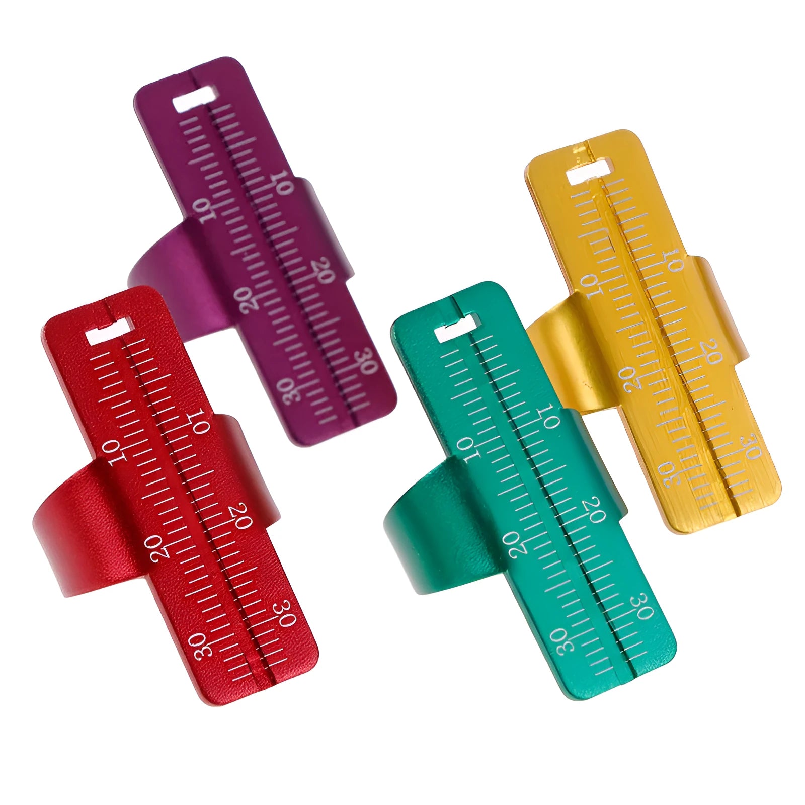 Aluminium alloy root canal ruler with clear scale for dental endodontic measurement, available in multiple colours, resistant to 135°C disinfection