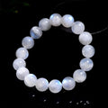 Natural blue moonlight round bead moonstone bracelet with polished finish