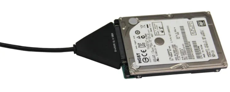 Black USB 3.0 to SATA 7+15 pin adapter cable for connecting hard drives externally