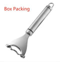 Stainless steel corn planer with 18 cm blade on a kitchen counter