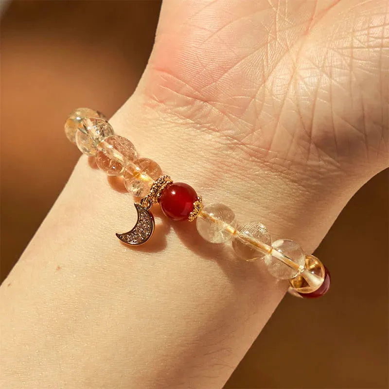 Handmade citrine crystal bracelet for women travel gift