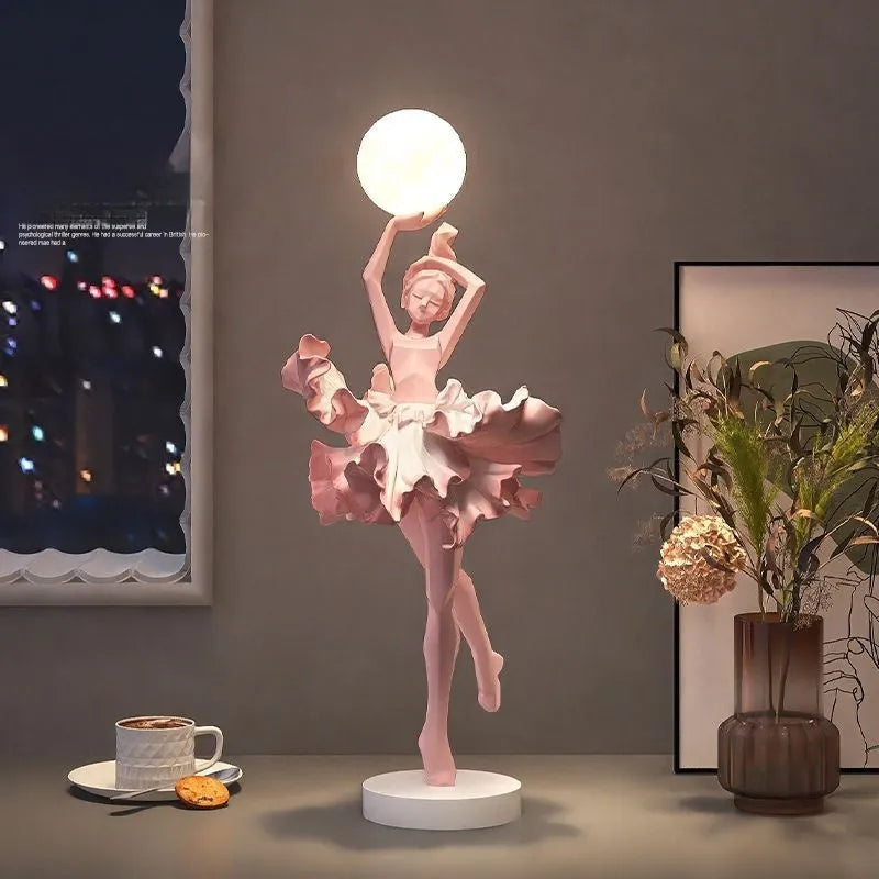 Art Girl Atmosphere small USB night lamp in black gold, white, pink, or light blue.
