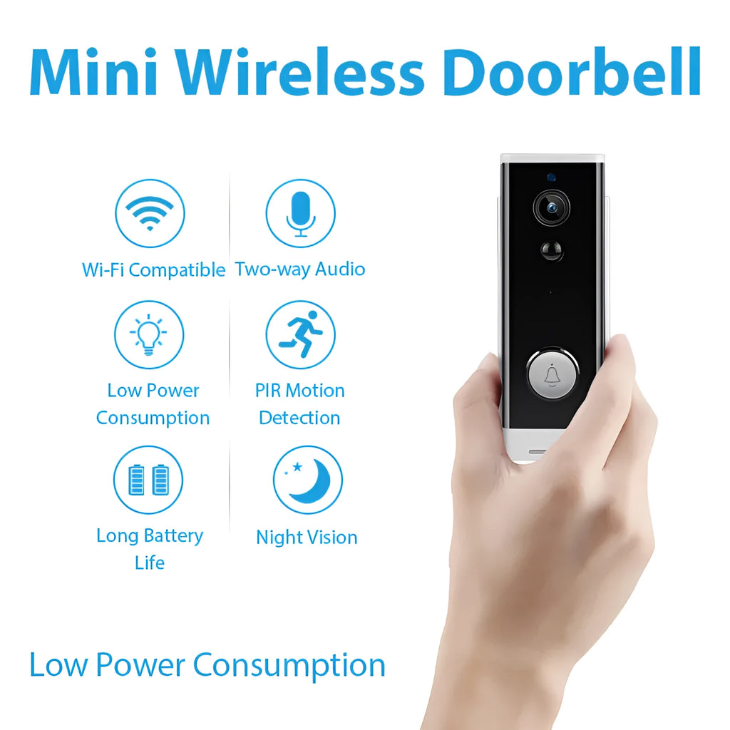 White wall-mounted network wireless video intercom camera with 1080p resolution and 2.8mm lens for mobile phone remote monitoring
