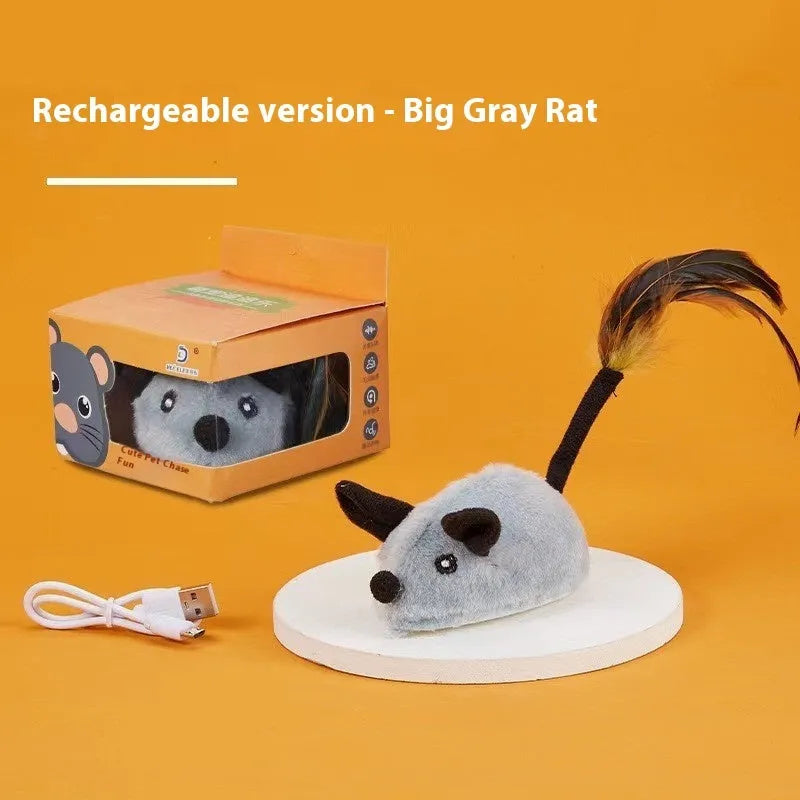 Simulation remote control electric little mouse cat stuffy toy in rhubarb colour with remote control