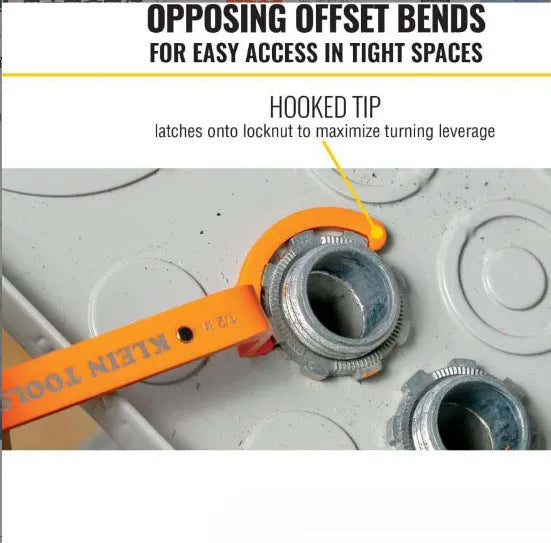 H251 three-piece wrench set showing orange crescent, grey magnetic and black catheter wrenches with size comparison