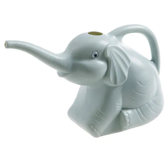 Colourful elephant-shaped children's watering can with long nozzle for gardening