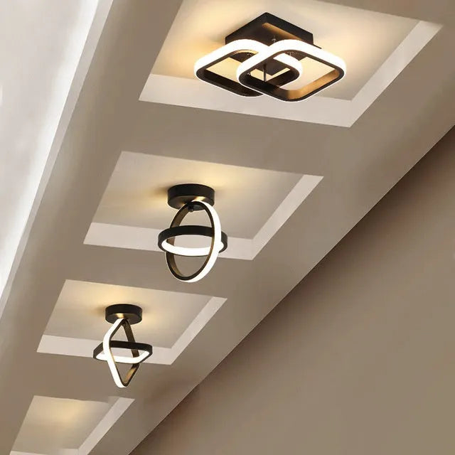 Modern simple round ceiling light 21cm diameter 25cm height with iron aluminium acrylic construction