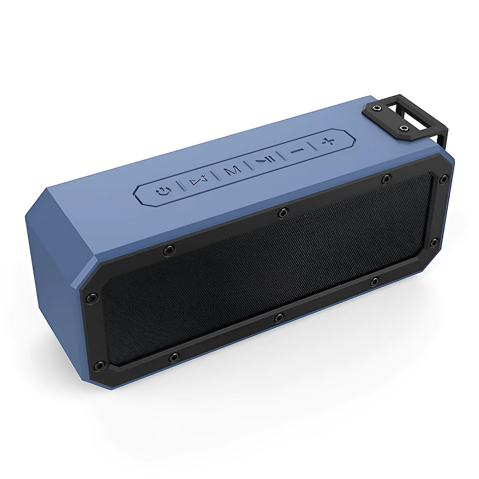 Outdoor waterproof portable 40W Bluetooth speaker in black with climbing rope attached