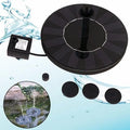 Round solar fountain pump with 16cm diameter and 7V solar panel for bird baths and ponds