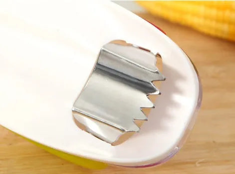 Kitchen Gadgets Peel Corn Separator with plastic shell and wavy stainless steel blade for removing corn kernels from cob