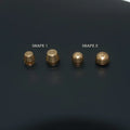 Brass decorative buckle with antique foot nail design in four size variations